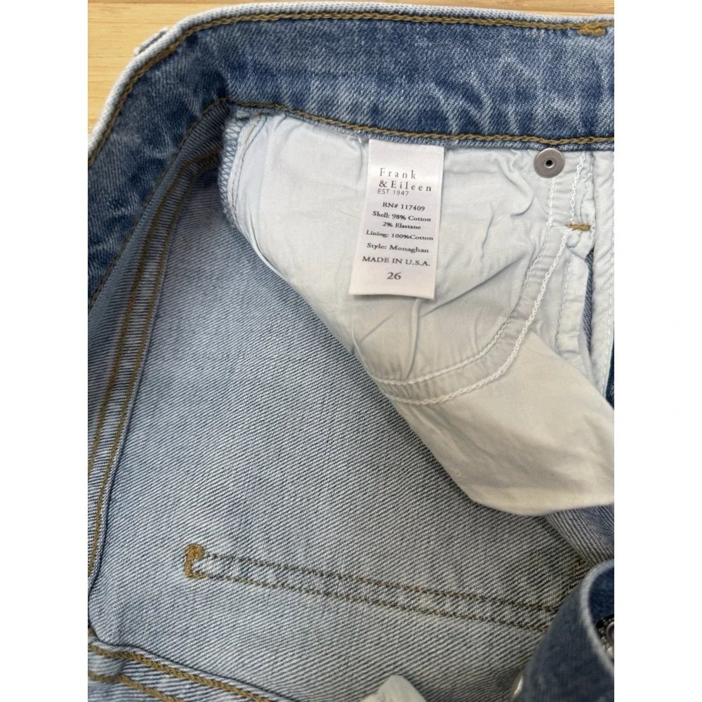 Frank & Eileen Monaghan High Rise Button Fly Raw Hem Jeans Size 26 - Picture 7 of 12